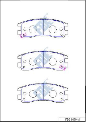 FBK FD21054M - Тормозные колодки, дисковые, комплект autospares.lv