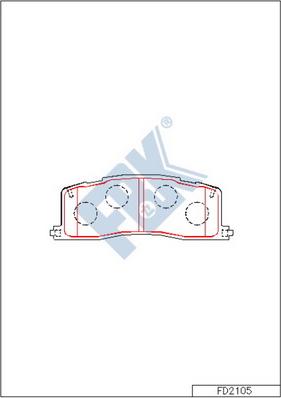 FBK FD2105 - Тормозные колодки, дисковые, комплект autospares.lv