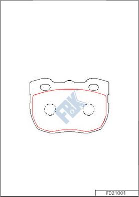 FBK FD21001 - Тормозные колодки, дисковые, комплект autospares.lv