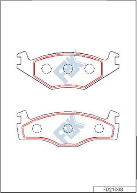 FBK FD21008 - Тормозные колодки, дисковые, комплект autospares.lv