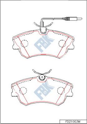 FBK FD21003M - Тормозные колодки, дисковые, комплект autospares.lv