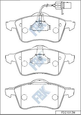 FBK FD21013M - Тормозные колодки, дисковые, комплект autospares.lv