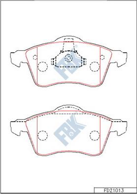 FBK FD21013 - Тормозные колодки, дисковые, комплект autospares.lv