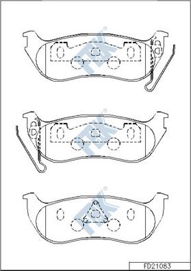 FBK FD21083 - Тормозные колодки, дисковые, комплект autospares.lv