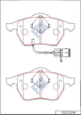 FBK FD21031M - Тормозные колодки, дисковые, комплект autospares.lv