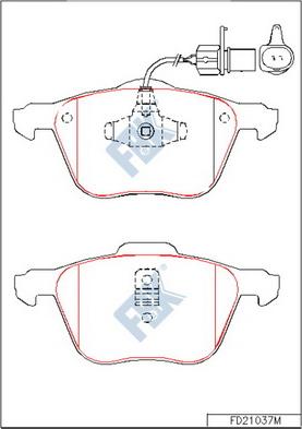 FBK FD21037M - Тормозные колодки, дисковые, комплект autospares.lv