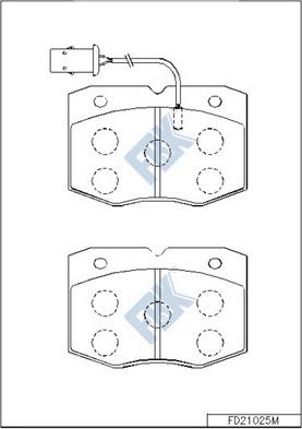 FBK FD21025M - Тормозные колодки, дисковые, комплект autospares.lv