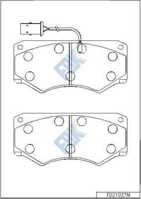 FBK FD21027M - Тормозные колодки, дисковые, комплект autospares.lv