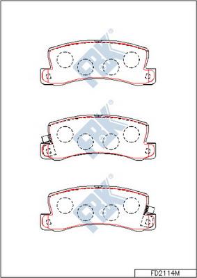 FBK FD2114M - Тормозные колодки, дисковые, комплект autospares.lv