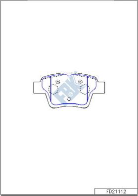 FBK FD21112 - Тормозные колодки, дисковые, комплект autospares.lv