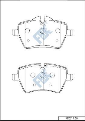 FBK FD21130 - Тормозные колодки, дисковые, комплект autospares.lv