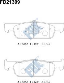 FBK FD21309 - Тормозные колодки, дисковые, комплект autospares.lv