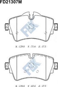 FBK FD21307M - Тормозные колодки, дисковые, комплект autospares.lv