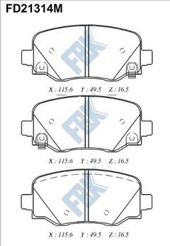 FBK FD21314M - Тормозные колодки, дисковые, комплект autospares.lv