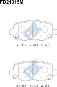 FBK FD21315M - Тормозные колодки, дисковые, комплект autospares.lv