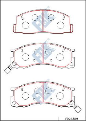 FBK FD2138M - Тормозные колодки, дисковые, комплект autospares.lv