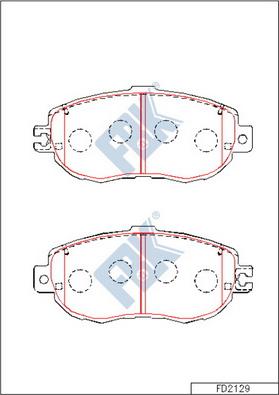 FBK FD2129 - Тормозные колодки, дисковые, комплект autospares.lv