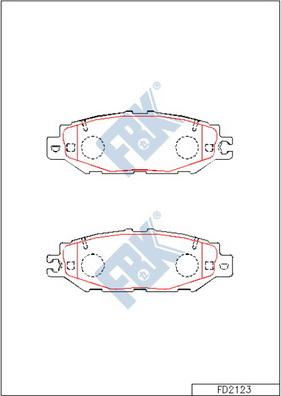 FBK FD2123 - Тормозные колодки, дисковые, комплект autospares.lv