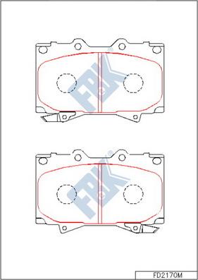 FBK FD2170M - Тормозные колодки, дисковые, комплект autospares.lv