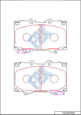 FBK FD2895M - Тормозные колодки, дисковые, комплект autospares.lv