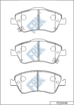 FBK FD2844M - Тормозные колодки, дисковые, комплект autospares.lv