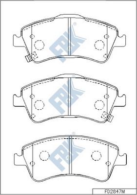 FBK FD2847M - Тормозные колодки, дисковые, комплект autospares.lv