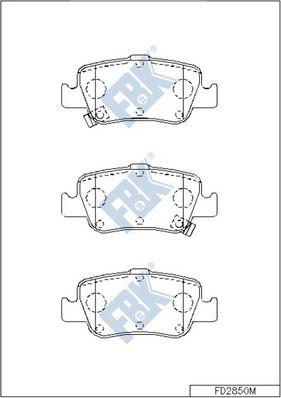 FBK FD2850M - Тормозные колодки, дисковые, комплект autospares.lv