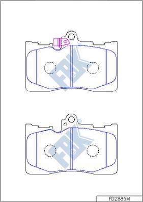 FBK FD2885M - Тормозные колодки, дисковые, комплект autospares.lv