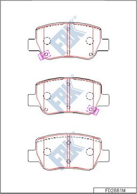 FBK FD2881M - Тормозные колодки, дисковые, комплект autospares.lv