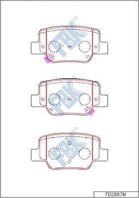 FBK FD2887M - Тормозные колодки, дисковые, комплект autospares.lv