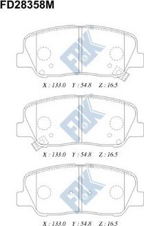 FBK FD28358M - Тормозные колодки, дисковые, комплект autospares.lv