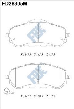 FBK FD28305M - Тормозные колодки, дисковые, комплект autospares.lv