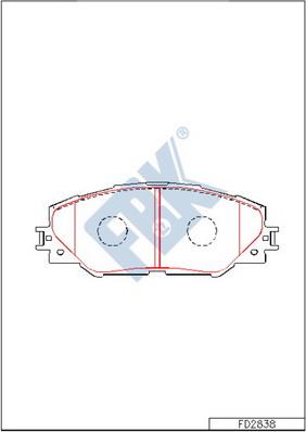 FBK FD2838 - Тормозные колодки, дисковые, комплект autospares.lv