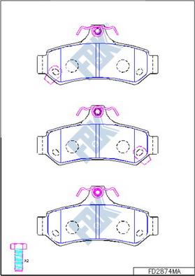 FBK FD2874MA - Тормозные колодки, дисковые, комплект autospares.lv