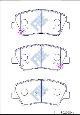 FBK FD23054M - Тормозные колодки, дисковые, комплект autospares.lv