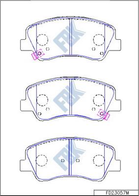 FBK FD23057M - Тормозные колодки, дисковые, комплект autospares.lv