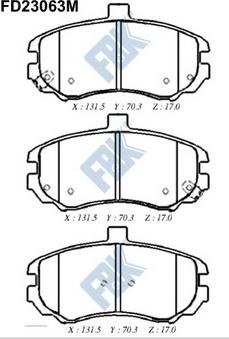 FBK FD23063M - Тормозные колодки, дисковые, комплект autospares.lv