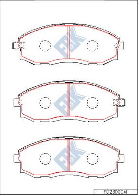 FBK FD23000M - Тормозные колодки, дисковые, комплект autospares.lv