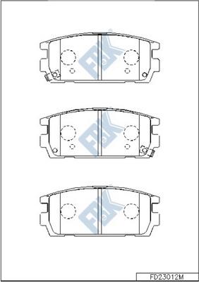 FBK FD23012M - Тормозные колодки, дисковые, комплект autospares.lv