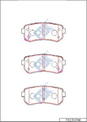 FBK FD23034M - Тормозные колодки, дисковые, комплект autospares.lv