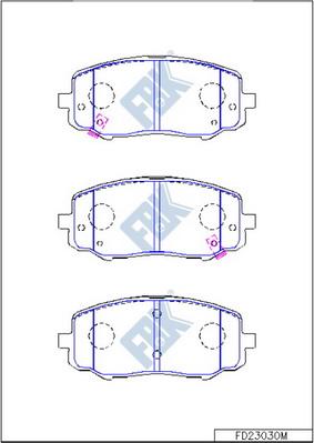 FBK FD23030M - Тормозные колодки, дисковые, комплект autospares.lv