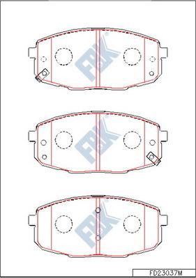 FBK FD23037M - Тормозные колодки, дисковые, комплект autospares.lv