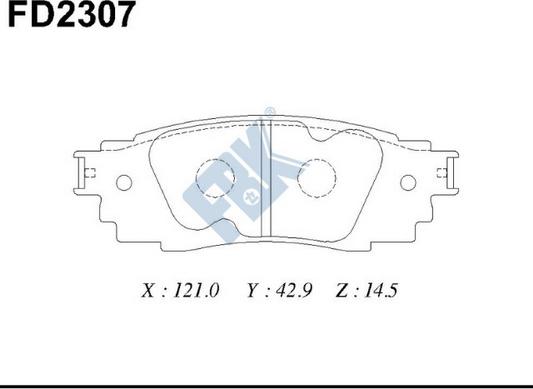 FBK FD2307 - Тормозные колодки, дисковые, комплект autospares.lv