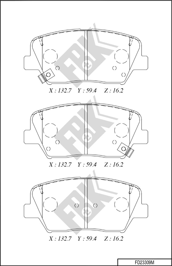 FBK FD23309M - Тормозные колодки, дисковые, комплект autospares.lv