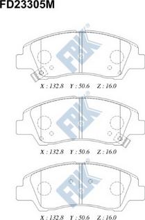 FBK FD23305M - Тормозные колодки, дисковые, комплект autospares.lv