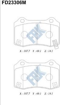 FBK FD23306M - Тормозные колодки, дисковые, комплект autospares.lv