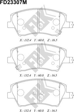 FBK FD23307M - Тормозные колодки, дисковые, комплект autospares.lv