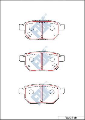 FBK FD2254M - Тормозные колодки, дисковые, комплект autospares.lv