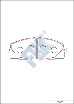 FBK FD2251 - Тормозные колодки, дисковые, комплект autospares.lv