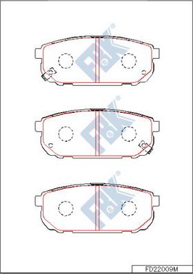 FBK FD22009M - Тормозные колодки, дисковые, комплект autospares.lv